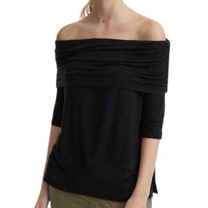 Lou & Grey Black Off the Shoulder Top size women's small